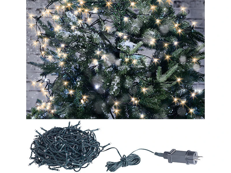 Lunartec LED Lichterkette Outdoor:LED-Lichterkette Mit 320 LEDs Für Innen & Außen, IP44, Warmweiß, 32 M – Bild 2