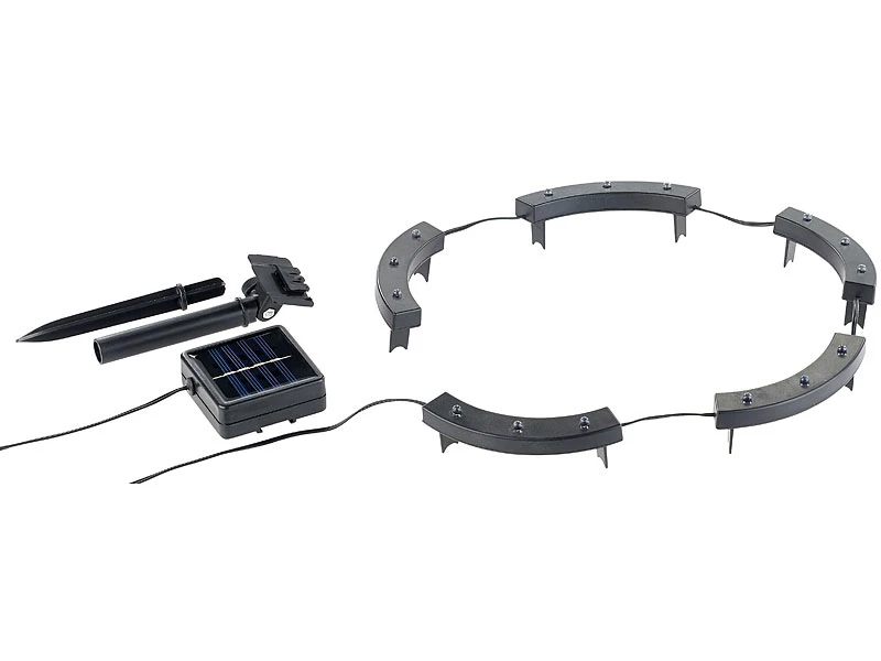 Lunartec Pflanzenstrahler Solar:Solar-Rundum-Licht Für Pflanzen, 15 LEDs, Dämmerungssensor, IP44 – Bild 3