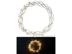 Lunartec LED Kranz Fenster:LED-Lichterkranz Für Fenster, Türen U.v.m., 32 Warmweiße LEDs, Ø 30 Cm