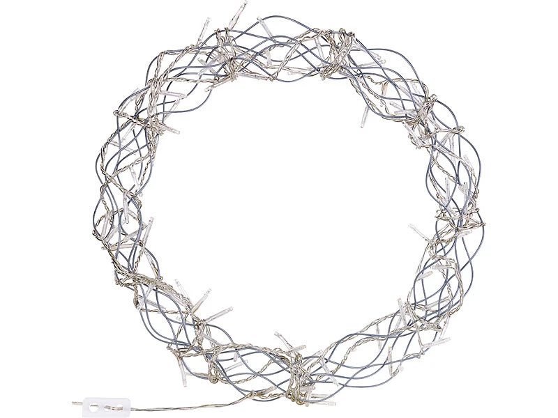 Lunartec LED Kranz:LED-Lichterkranz Für Fenster, Türen U.v.m., 90 Warmweiße LEDs, Ø 30 Cm – Bild 2