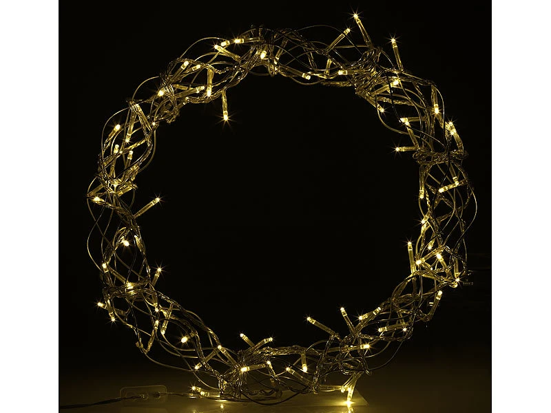 Lunartec LED Kranz:LED-Lichterkranz Für Fenster, Türen U.v.m., 90 Warmweiße LEDs, Ø 30 Cm – Bild 4