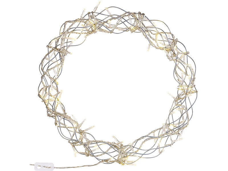 Lunartec LED Kranz:LED-Lichterkranz Für Fenster, Türen U.v.m., 90 Warmweiße LEDs, Ø 30 Cm