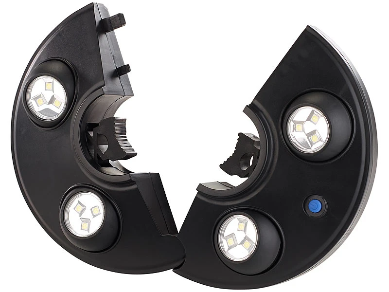 Luminea Schirmbeleuchtung LED:LED-Schirmleuchte LSL-250 Mit 4 Dreh- Und Dimmbaren Spots, 250 Lumen – Bild 4