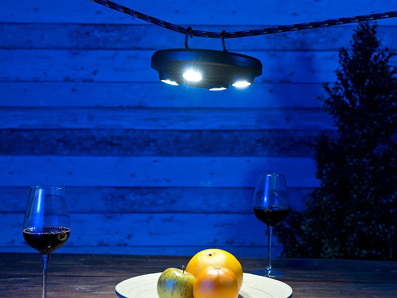 Luminea Schirmbeleuchtung LED:LED-Schirmleuchte LSL-250 Mit 4 Dreh- Und Dimmbaren Spots, 250 Lumen – Bild 5