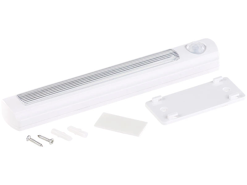 Luminea LED Schrankbeleuchtung:2er-Set LED-Schrankleuchte, PIR- & Lichtsensor, 0,6 W, 25 Lm, 6000 K – Bild 7