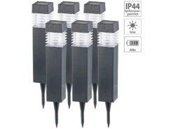 Lunartec Gartensolarleuchten:6er-Set Moderne Solar-LED-Wegeleuchten Mit Dämmerungs-Sensor