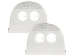 Luminea Türrahmen Beleuchtung:2er-Set LED-Türleuchten, Bewegungs-/Lichtsensor, 0,4 W, 50 Lm, Weiß