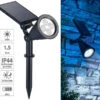 Luminea LED Gartenstrahler Solar:Solar-LED-Spot Mit Erdspieß Für Garten & Co, 200 Lumen, 1,5 Watt, IP44