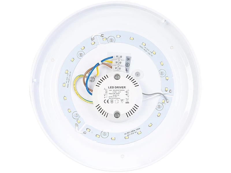 Luminea Badlampe:LED-Wand- & Deckenleuchte Mit 720 Lm, Ø 26 Cm, 12 W, Tageslichtweiß – Bild 6