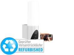 VisorTech Kamera Leuchte:LED-Außenwandleuchte & WLAN-Full-HD-Kamera, PIR, Versandrückläufer