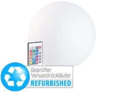 Lunartec Leuchtkugel Garten Solar:Solar-LED-Leuchtkugel Mit Fernbedienung, RGBW, Versandrückläufer