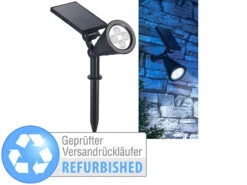 Luminea Solar-Garten-Leuchten:Solar-LED-Spot Mit Erdspieß Für Garten & Co, 200 Lu.,Versandrückläufer