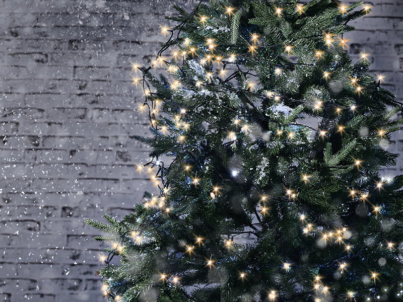 Lunartec Lichterkette Außen:Solar-Lichterkette, 200 Warmweiße LEDs, 8 Modi, 22 M, Dämmerungssensor – Bild 3