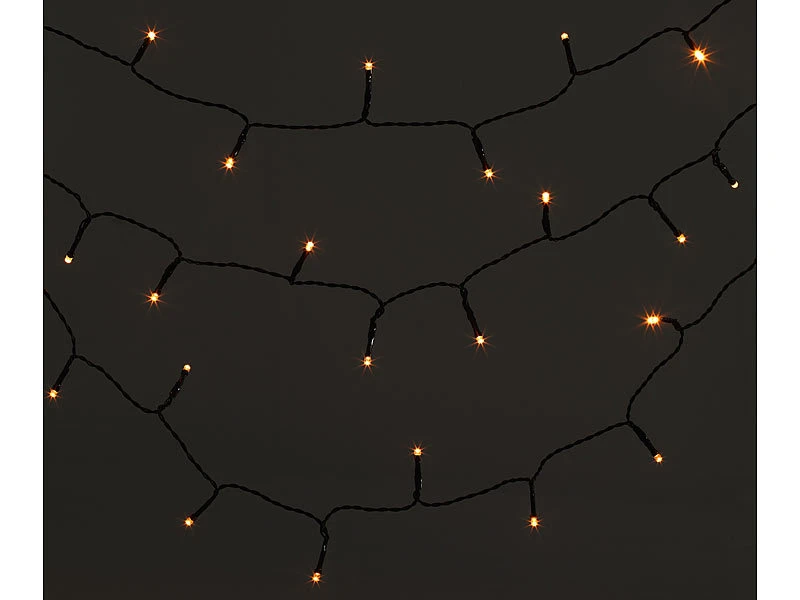 Lunartec Lichterkette Außen:Solar-Lichterkette, 200 Warmweiße LEDs, 8 Modi, 22 M, Dämmerungssensor – Bild 6