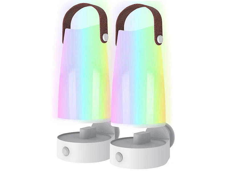 Lunartec 2er-Set 2in1-Steckdosen-Nachtlichte Mit PIR-Sensor & Akku-Tischleuchte – Bild 3