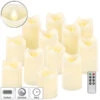 Britesta LED Kerze Timer:12er-Set Dimmbare LED-Echtwachskerzen, Bewegliche Flamme, Fernbedien.