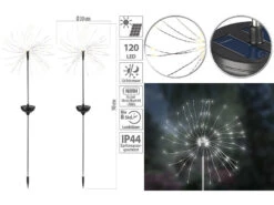 Lunartec Solar-LED-Gartenlampe:2er-Set Garten-Solar-Lichtdekos Mit Je 120 LEDs, Kupferdraht, IP44