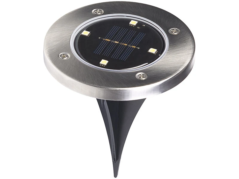 Lunartec Bodenleuchten:4er-Set Solar-Gartenstrahler Mit Erdspieß, 200 Lm, IP44 – Bild 5
