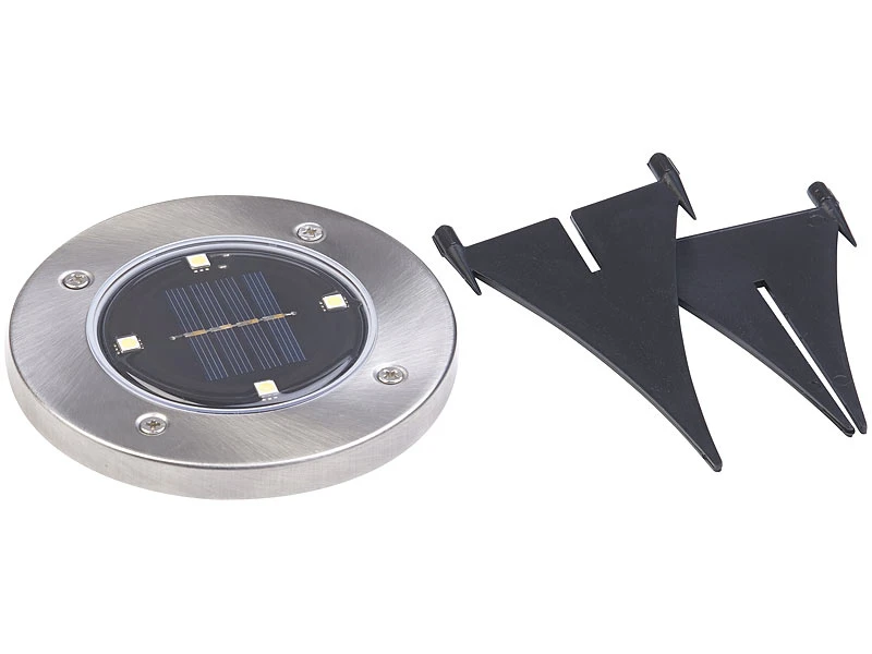 Lunartec Bodenleuchten:4er-Set Solar-Gartenstrahler Mit Erdspieß, 200 Lm, IP44 – Bild 7