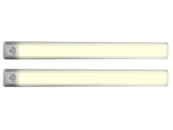 Lunartec Lichtleiste USB:2er-Set Akku-LED-Lichtleisten Mit Licht- Und Bewegungssensor, Warmweiß