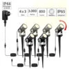 Luminea LED Garten:6er-Set Aluminium-Gartenspots Mit COB-LEDs Und Erdspieß, 850 Lm, 12 W