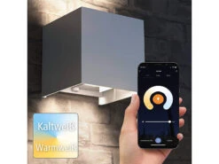 Hama Aufbaulampen:2er-Set WLAN-Wandleuchte Mit CCT-LED, IP44, 10x10x10 Cm