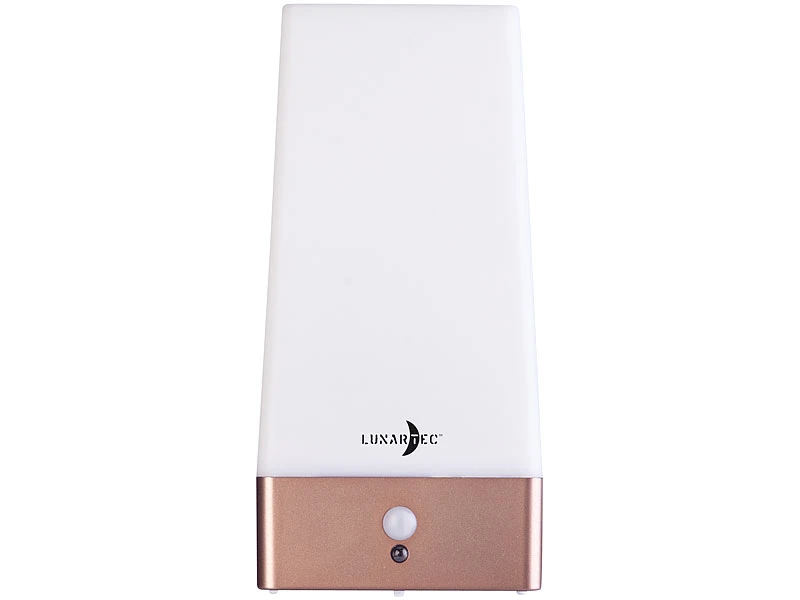 Lunartec LED Akku Tischleuchte:2er-Set LED-Akku-Tischlampen Mit PIR-Bewegungs-Sensor, USB, Warmweiß – Bild 6