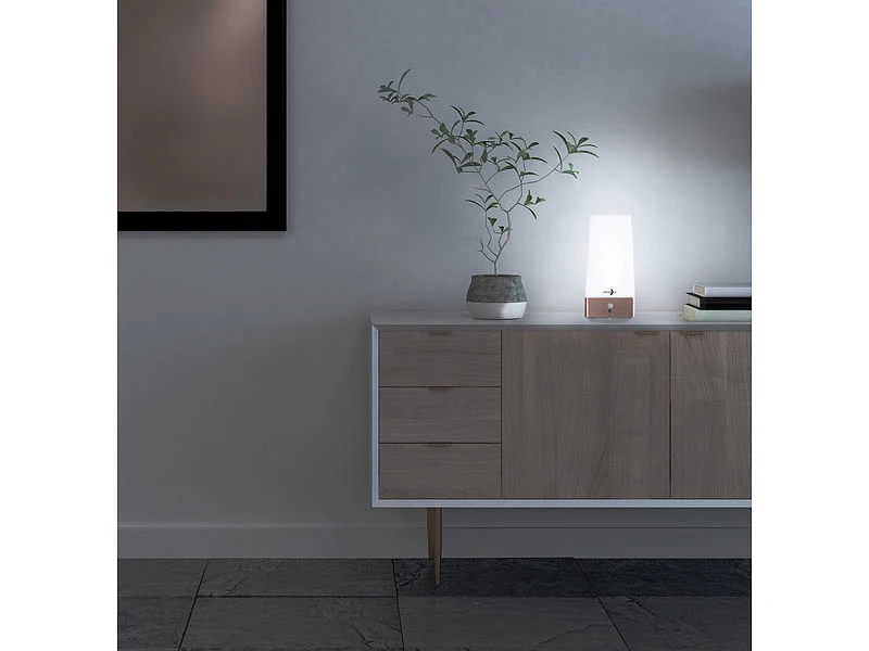Lunartec LED Akku Tischleuchte:2er-Set LED-Akku-Tischlampen Mit PIR-Bewegungs-Sensor, USB, Warmweiß – Bild 3