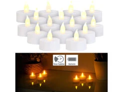 Britesta Kerze:12er-Set LED-Teelichter Mit Flackernder Flamme Und Timer