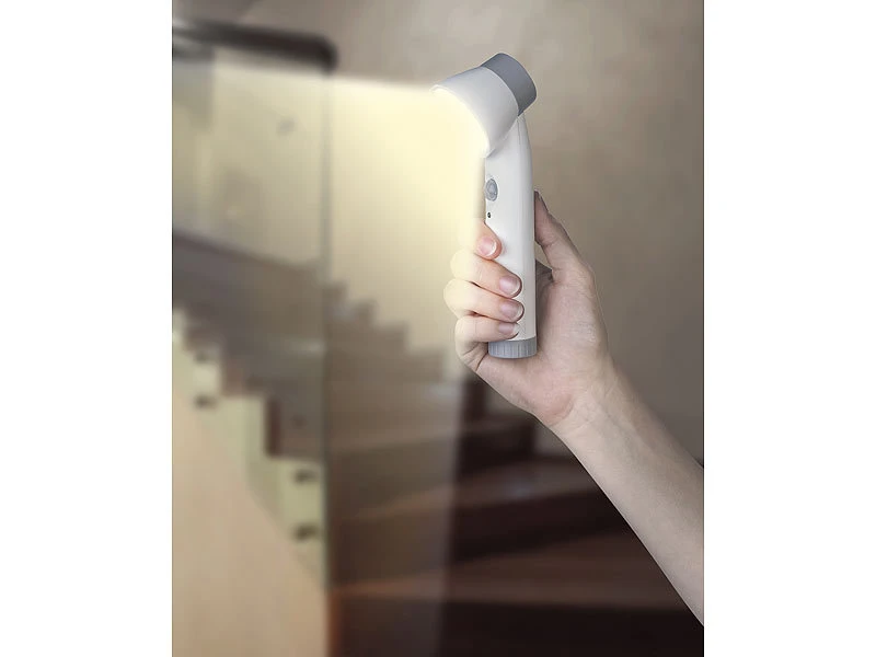 Lunartec Treppenleuchte:3in1-Multifunktions-Leuchte & Nachtlicht Mit Akku, 100 Lm, PIR-Sensor – Bild 5