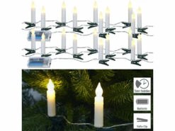 PEARL Lichterkette Zum Klemmen:2er Set LED-Lichterkette, 10 Kerzen, Timer, Batteriebetrieb, 130 Cm