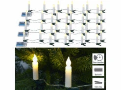 PEARL LED-Lichterkette Baum:4er Set LED-Lichterkette, 10 Kerzen, Timer, Batteriebetrieb, 130 Cm