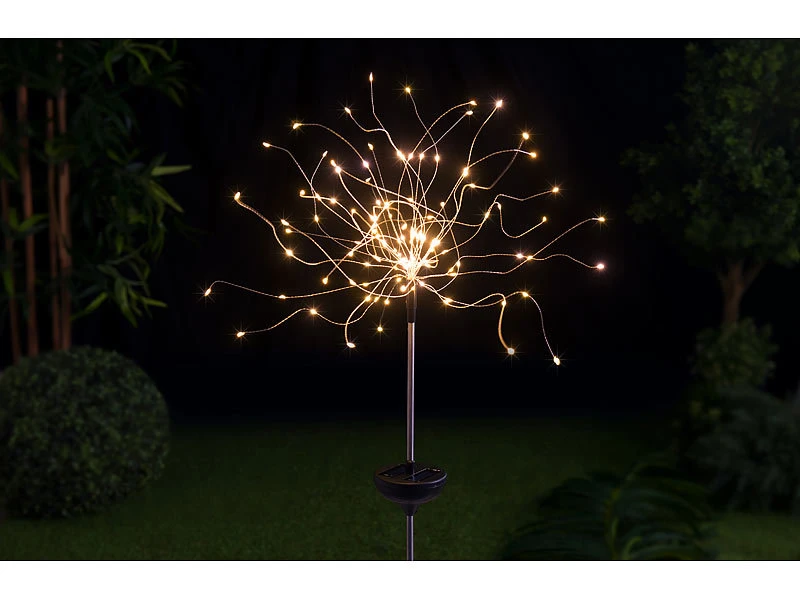 Lunartec Solar-LED-Gartenlampe:2er-Set Garten-Solar-Lichtdekos Mit Je 120 LEDs, Kupferdraht, IP44 – Bild 9