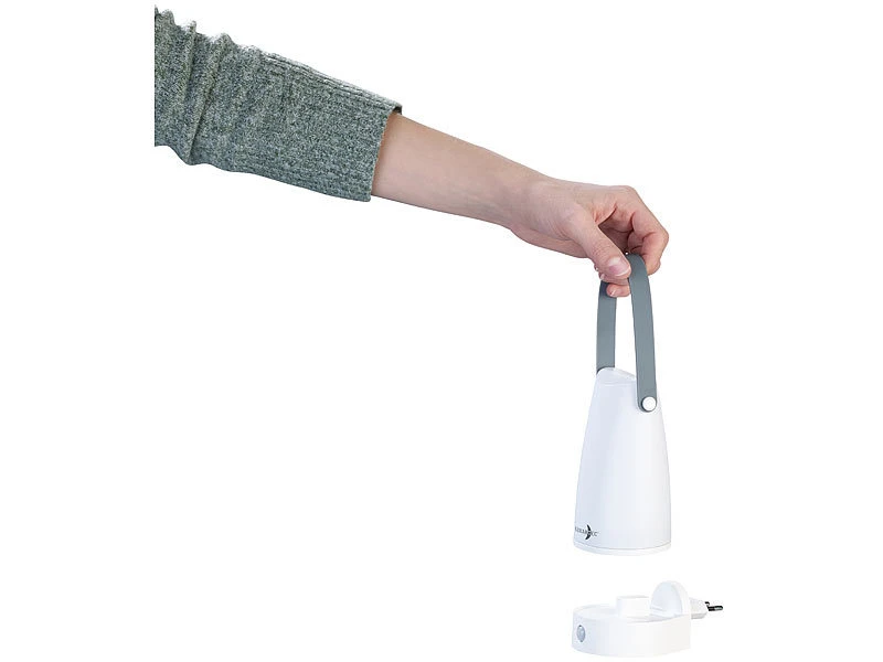 Lunartec 2er-Set 2in1-Steckdosen-Nachtlichte Mit PIR-Sensor & Akku-Tischleuchte – Bild 14