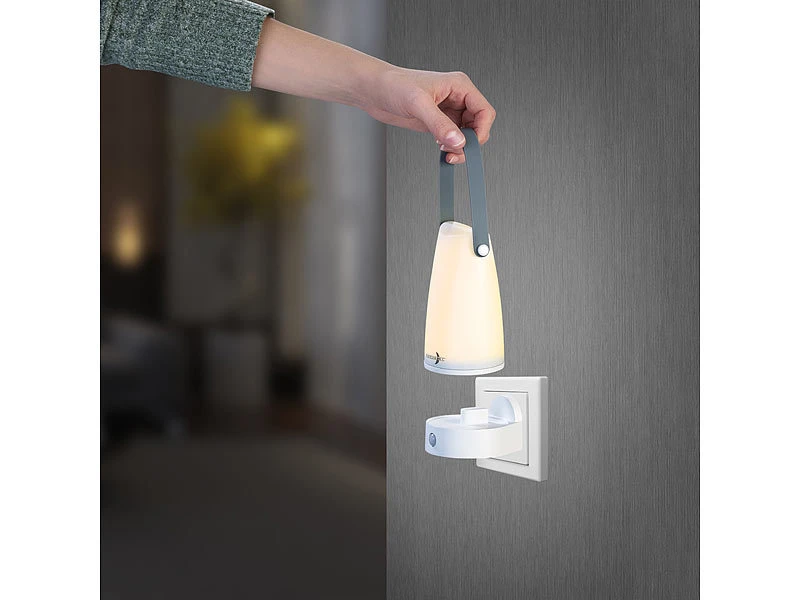 Lunartec 2er-Set 2in1-Steckdosen-Nachtlichte Mit PIR-Sensor & Akku-Tischleuchte – Bild 11