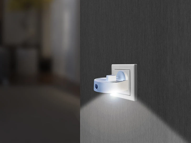 Lunartec 2er-Set 2in1-Steckdosen-Nachtlichte Mit PIR-Sensor & Akku-Tischleuchte – Bild 12
