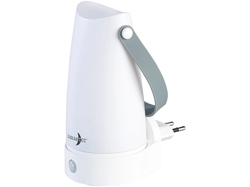 Lunartec 2er-Set 2in1-Steckdosen-Nachtlichte Mit PIR-Sensor & Akku-Tischleuchte – Bild 13