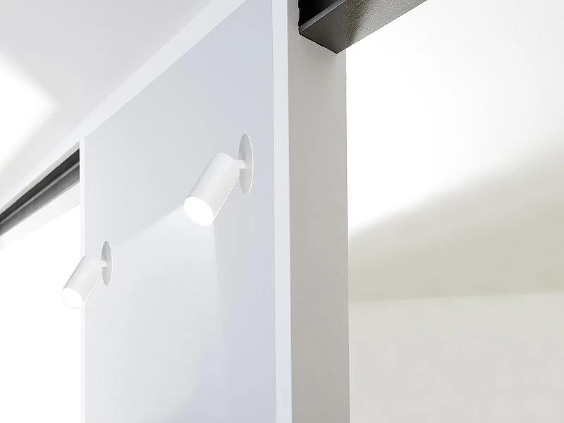 Luminea LED Deckenstrahler:Schwenkbarer Alu-Wand- & Deckenspot, Weiß, Mit WLAN-LED-Spot – Bild 8