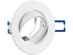 Luminea Einbaustrahler-Fassung:3er-Set Alu-Einbaustrahler-Rahmen, Einstellbarer Abstrahlwinkel, Weiß