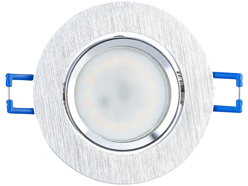 Luminea Einbaulampen-Fassungen:6er-Set Einbaustrahler-Rahmen, Einstellbarer Abstrahlwinkel, Alu – Bild 12