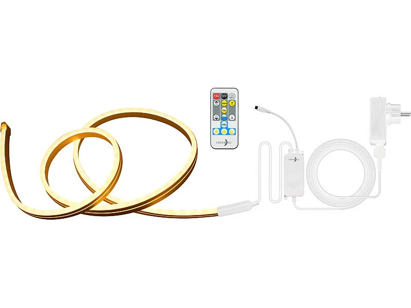 Lunartec LED Stripe:WLAN-Lichtschlauch Mit CCT-LEDs, App, Sprachsteuerung, IP65, 5 M – Bild 7