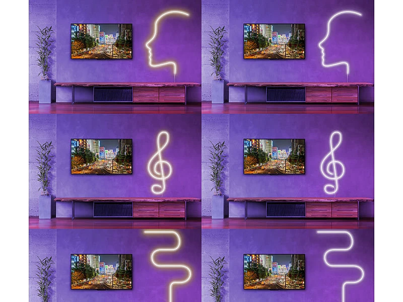 Lunartec LED Stripe:WLAN-Lichtschlauch Mit CCT-LEDs, App, Sprachsteuerung, IP65, 5 M – Bild 6