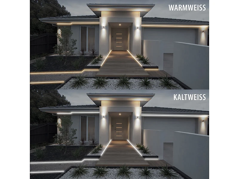 Lunartec LED Stripe:WLAN-Lichtschlauch Mit CCT-LEDs, App, Sprachsteuerung, IP65, 5 M – Bild 5