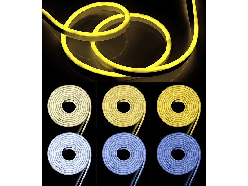 Lunartec LED Stripe:WLAN-Lichtschlauch Mit CCT-LEDs, App, Sprachsteuerung, IP65, 5 M – Bild 4