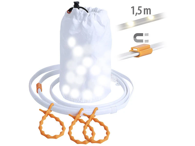 Lunartec USB Licht:2er-Set 2in1-Outdoor-USB-LED Lichtschläuche, Je 45 LED, 315 Lm, IP67 – Bild 18