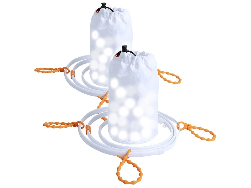 Lunartec USB Licht:2er-Set 2in1-Outdoor-USB-LED Lichtschläuche, Je 45 LED, 315 Lm, IP67 – Bild 3
