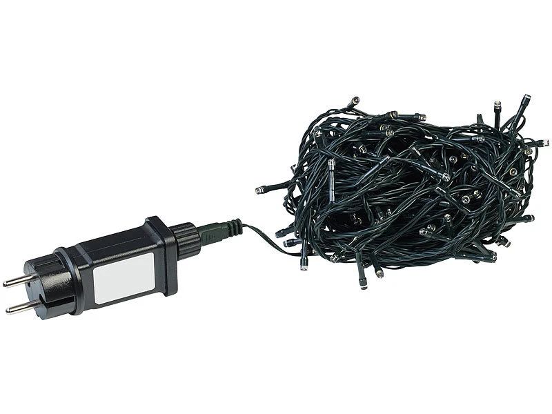 Lunartec LED-Lichterkette Draußen:WLAN-Lichterkette Mit 160 Warmweißen LEDs, 8 Modi, App, IP44, 16 M – Bild 3