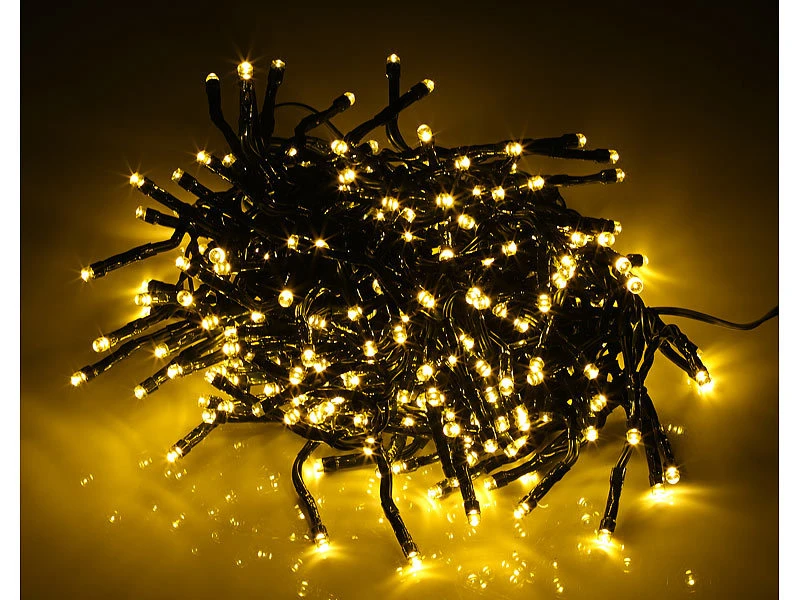 Lunartec LED-Lichterketten Strom:2er SetLED Wifi Büschel Lichterkette,300warmweiße LEDs,Tuya,dunkelgrün – Bild 5