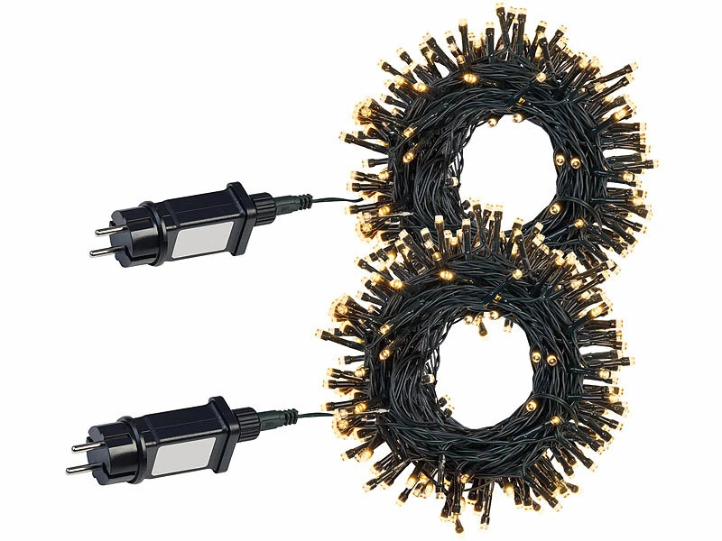 Lunartec Lichterkette 230 Volt:2er Set Wifi LED Lichterkette Mit 320 LEDs, Warmweiß,für Innen & Außen – Bild 3