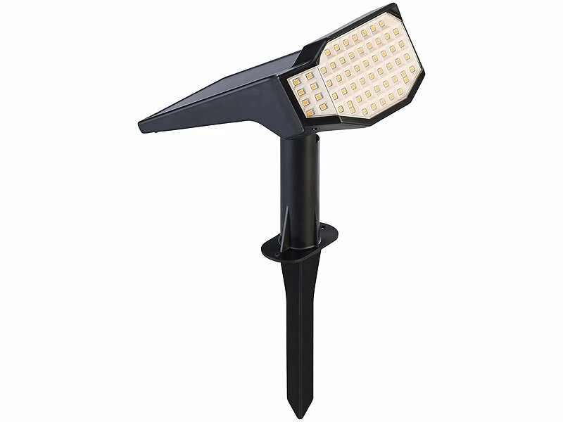 Luminea LED-Solarleuchten Garten:2er-Set High-Power-Solar-LED-Gartenspots, 650 Lm, IP65, Warmweiß – Bild 14